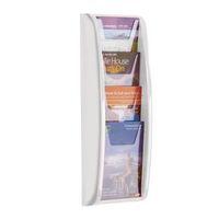 LEAFLET DISPENSER WALL MOUNTED 4XA5 POCKETS, WHITE