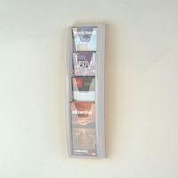 leaflet dispenser wall mounted 4x13a4 pockets grey