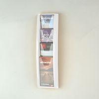 LEAFLET DISPENSER WALL MOUNTED 4X1/3A4 POCKETS, WHITE