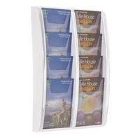 leaflet dispenser wall mounted 8xa5 pockets white