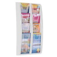 leaflet dispenser wall mounted 8x13a4 pockets white