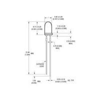 LED wired Amber Circular 5 mm 9300 mcd 15 ° 20 mA 2.1 V Broadcom HLMP-EL12-VY0DD