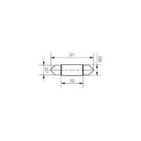 LED festoon Blue 24 Vdc, 24 Vac 260 mcd Signal Construct MSOE083144