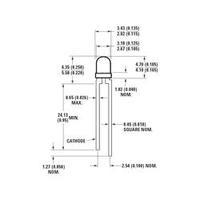 LED wired Red Circular 3 mm 11 mcd 60 ° 10 mA 1.9 V Broadcom HLMP-1301