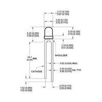 led wired red circular 3 mm 2 mcd 60 1 ma 16 v broadcom hlmp k150