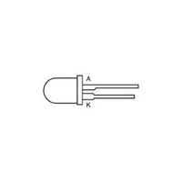 LED wired Red Circular 5 mm 1.2 mcd 25 ° 2 mA 1.9 V Vishay TLLR 5400