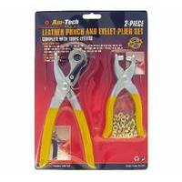 Leather Punch & Eyelet Plier Set With 100pc Eyelets