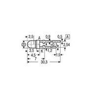 led wired red circular 3 mm 3 mcd 30 20 ma 2 v vishay tlur 4400