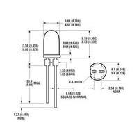 LED wired Green Circular 5 mm 265 mcd 24 ° 20 mA 2.2 V Broadcom HLMP-3950