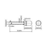 LED wired Yellow Circular 5 mm 2500 mcd 30 ° 20 mA 2 V Everlight Opto 7343UYC/TL