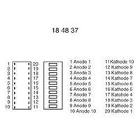 LED bargraph array 10x Red (L x W x H) 25.4 x 10.16 x 12 mm Kingbright RBG 1000