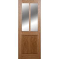 Lewes Oak Veneer 2 Lite Glazed Interior Door 78in x 33in x 35mm (1981 x 838mm)