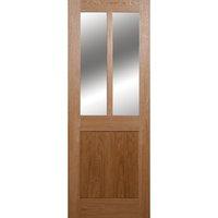 Lewes Oak Veneer 2 Lite Glazed Interior Door 78in x 27in x 35mm (1981 x 686mm)