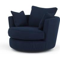 Leon Swivel Love Seat, Navy Blue