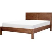 Ledger double bed, dark stain elm