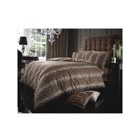 Leopard Print and Tiger Skin Reversible Double Duvet Cover Set - Natural