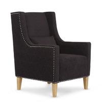 Leven Armchair and Footstool Aubergine