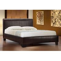 Leather Bed With Memory Foam Topped Mattress