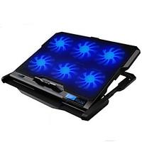 led screen 6 fans adjustable cooler cooling pad with stand