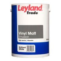 Leyland Trade Brilliant White Matt Emulsion Paint 5L