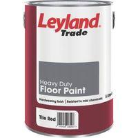 Leyland Trade Heavy Duty Tile Red Satin Floor Paint 5L
