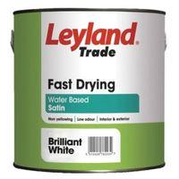 Leyland Trade Interior & Exterior White Satin Wood & Metal Paint 2.5L