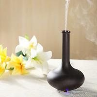 LED Night Light Vase-shaped Air Humidifier Essential Oil woodgrain Aroma Diffuser for HomeOffice