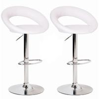 leoni bar stools in white faux leather in a pair