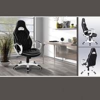 Lester Modern Home Office Chair In Black Faux Leather