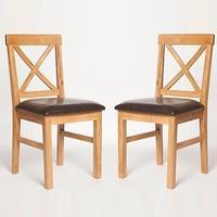 Lexington Wooden Dining Chair With Dark PU Seat In A Pair