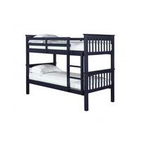Leno Solid Navy Blue Finish 2 Tier Bunk Bed