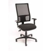 LEWIS MESH BACK CHAIR 3 LEVER WITH ADJUSTABLE ARMS G5 BLACK