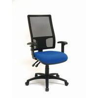 LEWIS MESH BACK CHAIR 3 LEVER WITH ADJUSTABLE ARMS G5 COBALT