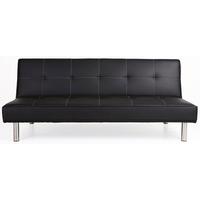 Leader Lifestyle Zenko Black Luxurious Faux Leather Futon Sofa Bed