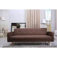 leader lifestyle kyoto brown tawny fabric sofa bed