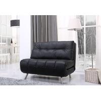 Leader Lifestyle Romeo Luxurious Black Faux Leather S Sofa Bed