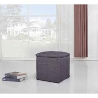 Leader Lifestyle Ken Grey Modern Ottoman Fabric with Storage