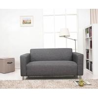 leader lifestyle hans grey modern pebble 2 seater fabric sofa