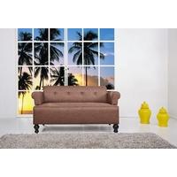Leader Lifestyle Victoria Brown Tawny 2 Seater Fabric Sofa