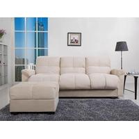 Leader Lifestyle Cate Beige Ottoman Fabric Sofa Bed with Storage
