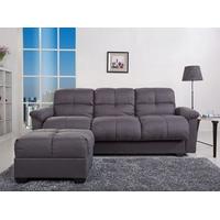 Leader Lifestyle Cate Grey Ottoman Fabric Sofa Bed with Storage
