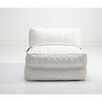 Leader Lifestyle Big Chill White Faux Leather Futon Chair Bed