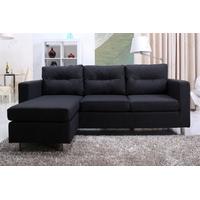 Leader Lifestyle Osaka Charcoal Grey Fabric Chaise Sofa