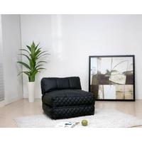 Leader Lifestyle Big Chill Luxurious Black Faux Leather Futon Chair Bed