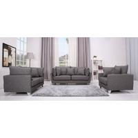 Leader Lifestyle Langdon Misty Grey 3 Piece Fabric Sofa Set