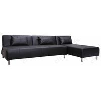 Leader Lifestyle Maison Black Faux Leather Large Platform Sofa Bed