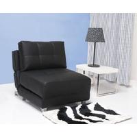 Leader Lifestyle Rita Black Faux Leather Futon Chair Bed