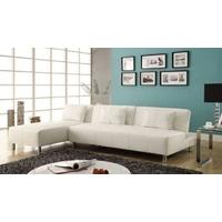 Leader Lifestyle Maison White Large Platform Faux Leather Sofa Bed