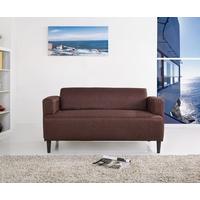 leader lifestyle polo brown classic lark 2 seater fabric sofa