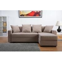 Leader Lifestyle Casa Mink Brown Fabric Platform Sofa Bed with Storage